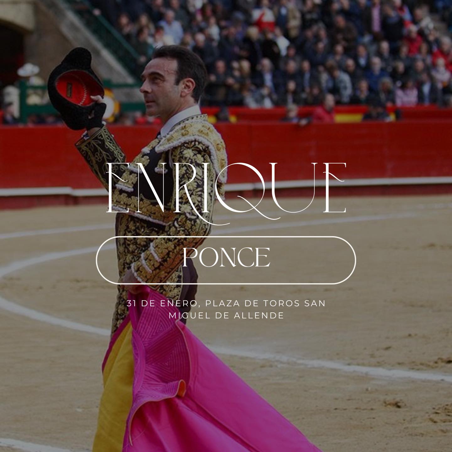 ¡Primera, única y última vez! Enrique Ponce alternando con José Mauricio y Diego Silveti. No te lo pierdas.
Consigue tus boletos: boletea.com 🎟
#CorridaHistórica #CorridaDeToros #EnriquePonce #DespedidaHistórica #EventosSMA #TurismoMéxico #Puente31Enero #ArteYCultura